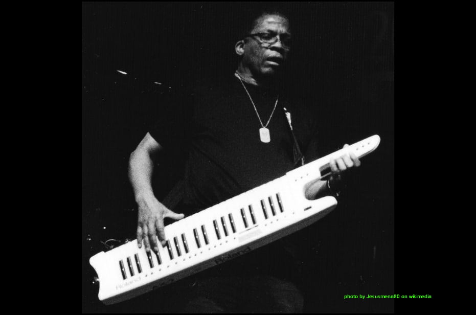 Herbie hancock plays electric jazz funk on a synthesizer